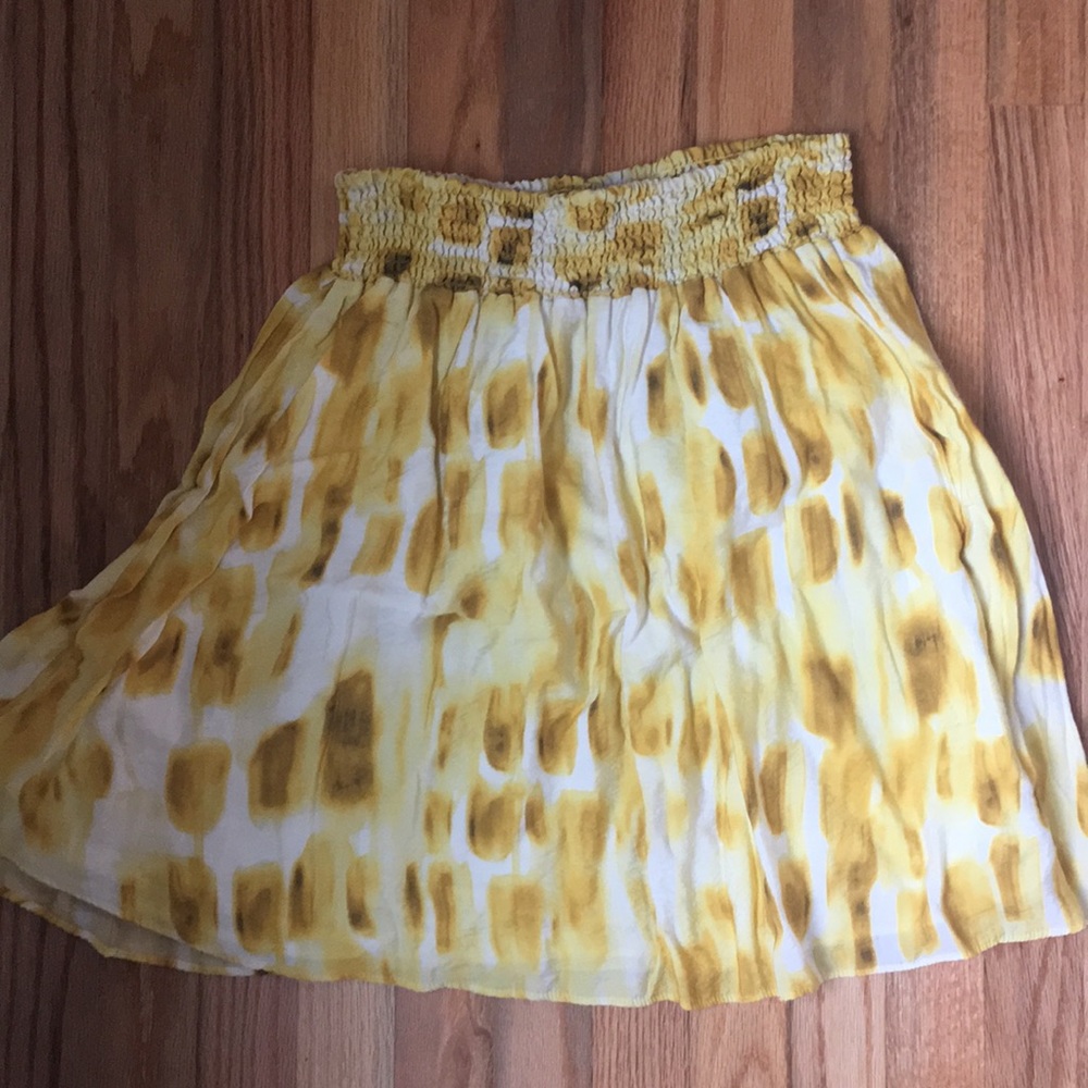 Boho skirt in yellow watercolor print